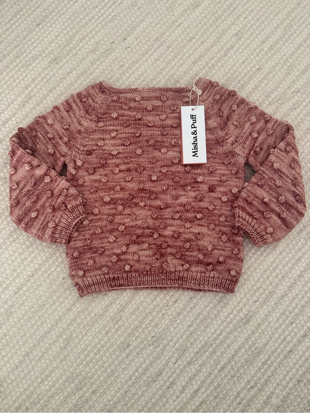 NWT Misha and Puff Original Popcorn Sweater in Prairie Rose, 3Y